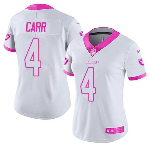 Men's Las Vegas Raiders Active Player Custom White/Pink Stitched Football Jersey